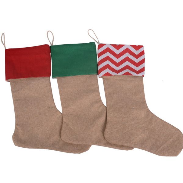 

canvas bags decorations quality christmas gift high 12*18inch xmas stocking large plain burlap decorative socksvxaw