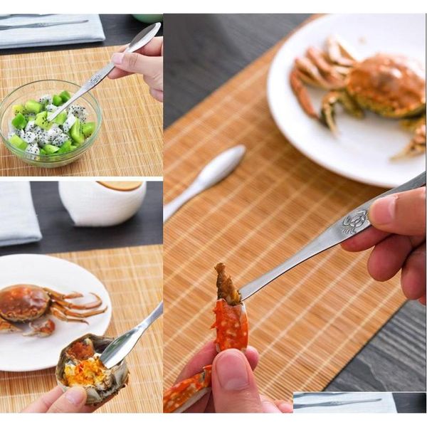 

stainless steel lobster crab tools seafood picks lobster fruit needle forks spoons seafood accessory crea sqcuqe wphome