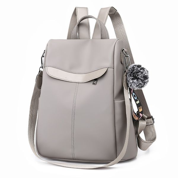 

hbp non-brand fashion hair ball leisure solid color outdoor travel women's backpack student schoolbag autumn new book 2021 sport.0018