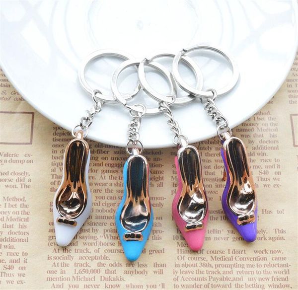

new high heels keychain women bag charms purse pendant cars holder mini shoe key ring buckle hanging, Silver