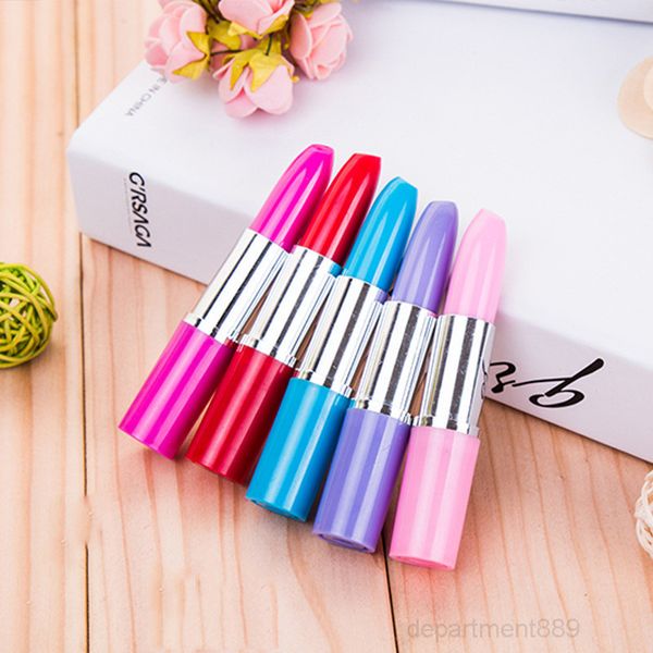 

5 colros lipstick ballpoint kawaii candy color plastic ball pen novelty item stationery owc946