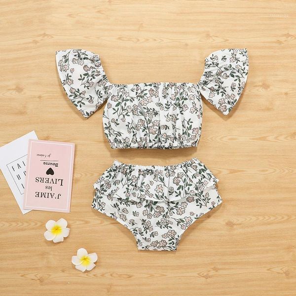 

melario toddler baby girls clothes summer flowers print clothing sets fashion newborn floral outfit infant sleeve clothes1, White