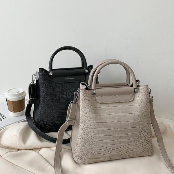 

crocodile pattern pu leather designer handbags for women office lady shoulder bags female casual crossbody messenger bag 2020