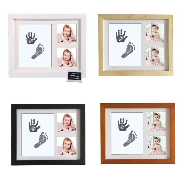 Baby-Fußabdruck-Set, Handabdruck-Bilderrahmen mit sicherem und ungiftigem Stempelkissen, perfektes Andenken für Neugeborene, Mädchen und Jungen, Duschgeschenk LJ201105