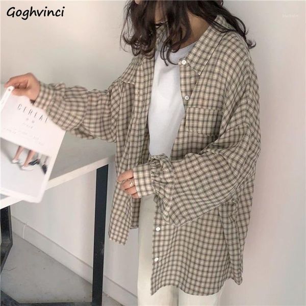 

blouses shirts women plaid lantern sleeve oversize plus size 3xl thin fashion single breasted outwear sun-protect leisure chic1, White