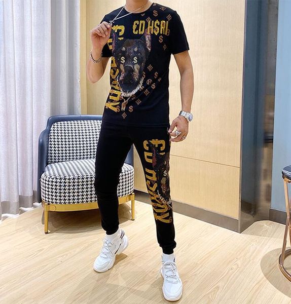

2021 new designer tracksuit diamond suit two pieces fcz5, Black