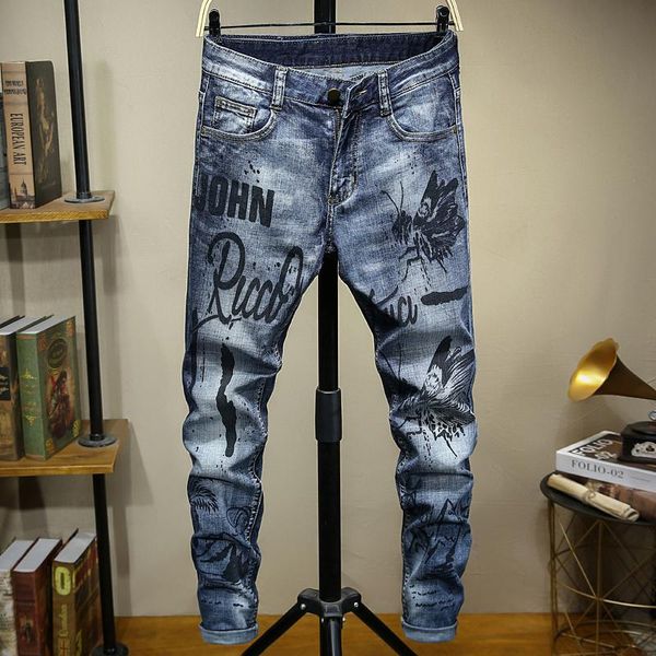 

Mens 2021 luxury designer jeans de designer pour hommes rock revival diesel biker luxury jeans mens fashion slim fit high waisted jeans, Blue