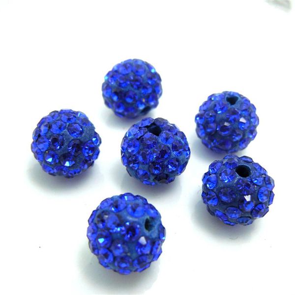 

100pcs 10mm deep blue color austria beads crystal disco ball beads spacer beads 6 row crystal clay 27 color wmtypg petsyard