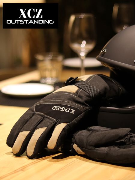 

gloves male warm waterproof man winter skiing cold proof motorcycle cycling plush cotton riding lady black