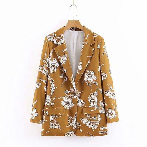 

women's jackets arrival xl65-1981 european and american fashion printed suit jacket, Black;brown
