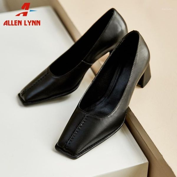 

dress shoes allen fashion female consise casual woman slip on square toe sewing spring pumps women pumps1, Black