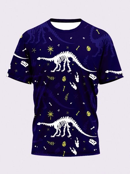 

men dinosaur skeleton print tee 57tx#, White;black