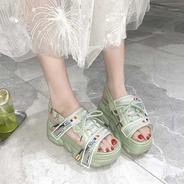 

letter decoration sport sandals women open toe wedge platform sandals summer shoes women 2020 fashion beach shoes1, Black