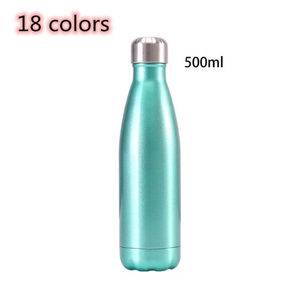 

500ml 17oz cola bottle 18 colors cola shape water bottle stainless steel insulated double wall thermos reusable water bottle