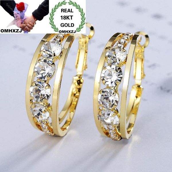 

hoop & huggie omhxzj wholesale fashion woman girl party birthday gift geometric zircon 18kt gold 925 sterling silver earrings ye500, Golden;silver