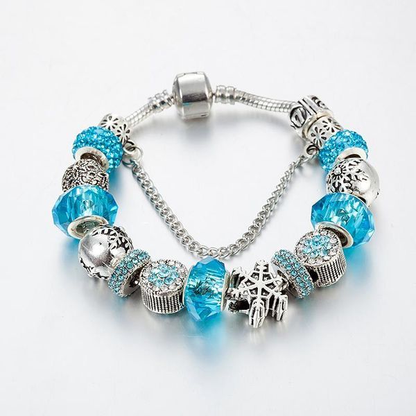 

charm bracelets annapaer drop bransoletkie damski flower bracelet with antique original fit european pulseras b160911, Golden;silver