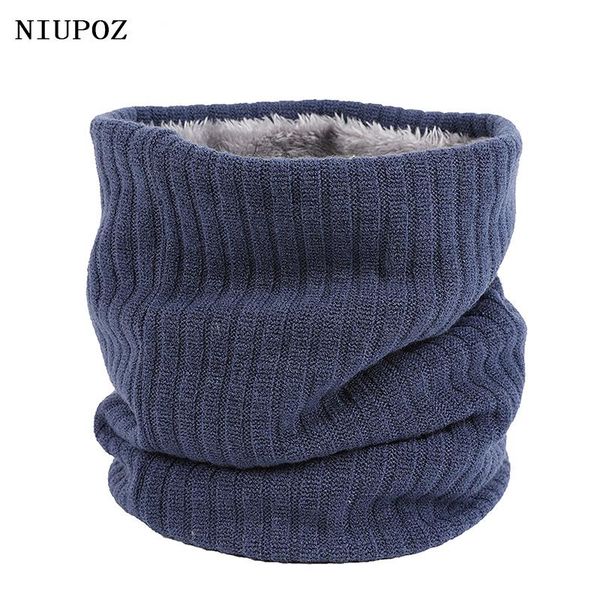 

scarves winter men women fashion warm knitted ring solid scarf thick stripe elastic neck warmer children plush collar, Blue;gray