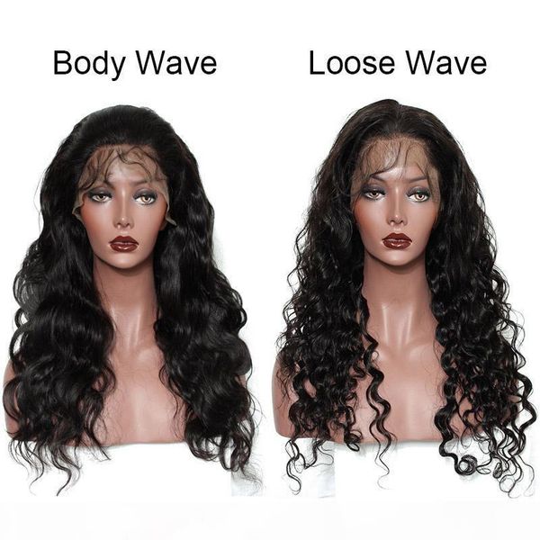

human hair natural hairline wig for black women pre plucked brazilian body loose wave remy hair lace front wigs natural color