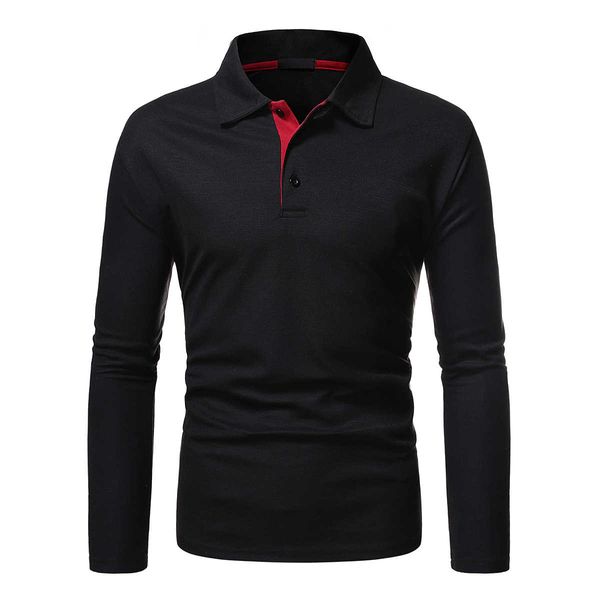 

fashion brand men's long-sleeved shirt black gray spring and autumn new style polo shirts man, White;black