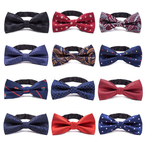 

formal gentleman neck tie kid bowtie children's bow tie colorful bowtie star check polka dot stripes wq162, Red;brown