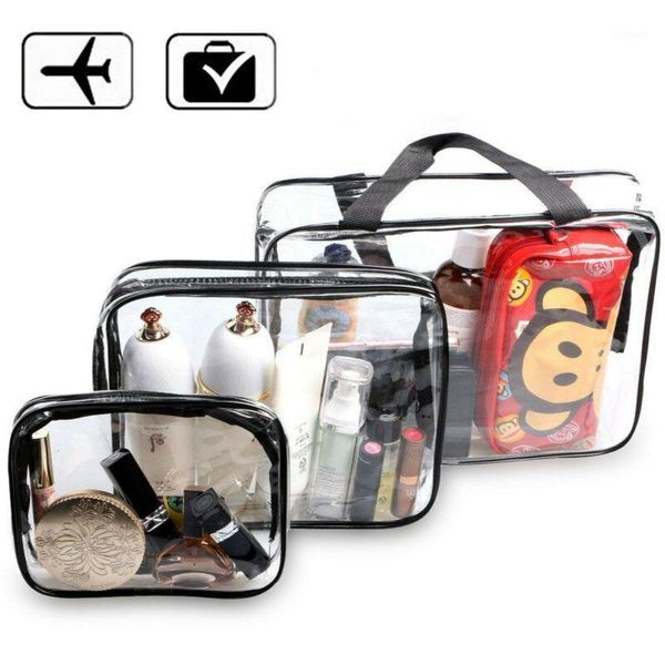 

new cosmetic bag pvc clear transparent plastic travel cosmetic bag zipper makeup toiletry waterproof organizer fashion1