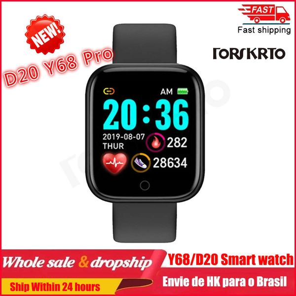 

y68 d20 men's sports smart watch with waterproof wristband for heart rate and blood prsure control