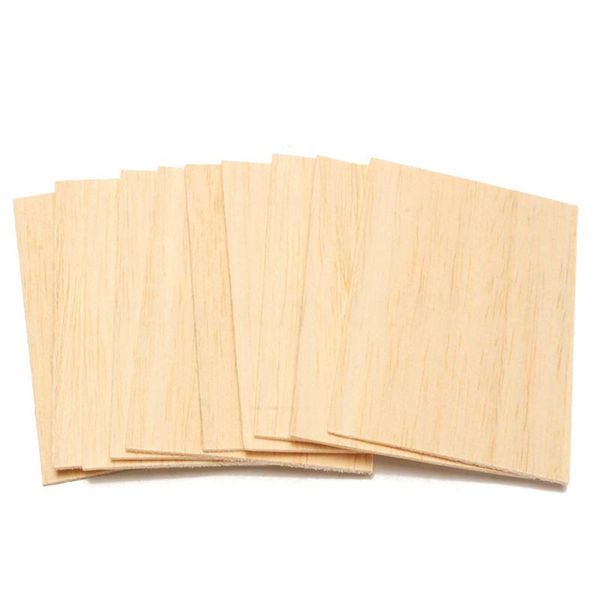 

10Pcs Balsa Wood Sheets Wooden Plate 150*100*2mm For House Ship Craft Model DIY
