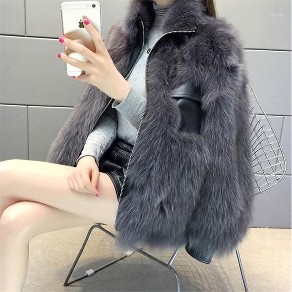 

2019 winter fashion women fur real sheepskin leather zipper design coat girl warm outer clothing1, Black