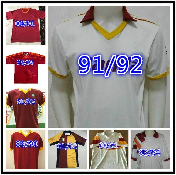 

2017 2018 retro totti soccer jerseys 00 01 02 89 90 92 94 96 giannini totti batistuta nakata nela vintage voller conti football classic, Black;yellow