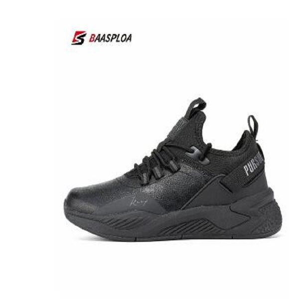 

baasploa men running shoes non-slip shock absorption sneaker lightweight tennis shoe waterproof man breathable casual shoes