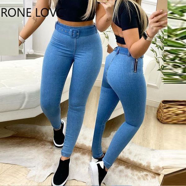 

women zipper design high waist denim pants women casual pants, Black;white