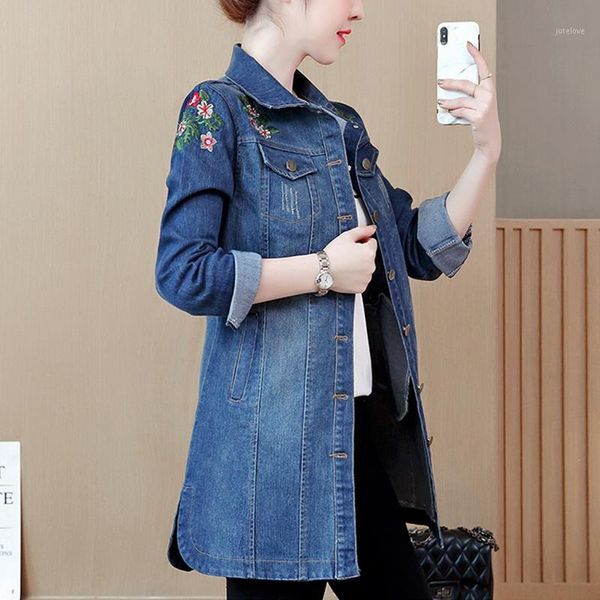 

autumn vintage denim jacket women 2019 for winter jeans jacket women fall female jackets casual coat long sleeve jackets denim l1, Black;brown