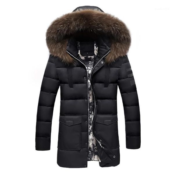 

men's trench coats winter jackets men 2021 fur collar oversized long parkas men's overcoats thick puffy side zipper casual hooded, Tan;black