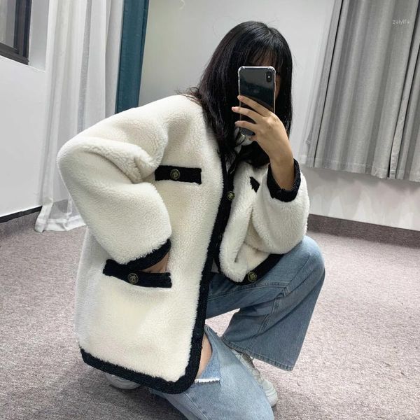 

small fragrant lamb fur coat women's 2019 winter new sheep shearing fur one fashionable coat1, Black