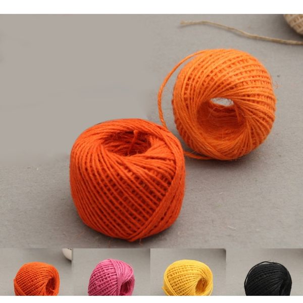 

50 meters natural burlap hessian jute twine cord hemp rope party wedding gift wrapping cords thread diy scrapbooking craft decor h wmtpig