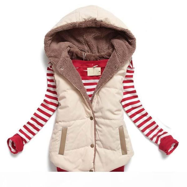 

new women vests plus size sleeveless vest femininas cotton vests hoody jacket women waistcoat, Black;white