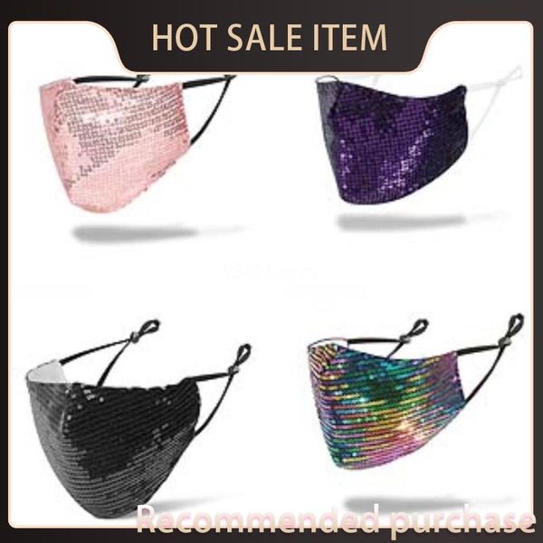 

fashion dustproof masks bling face mask washablewomen sequins bling mouth protective mask#548 liurl