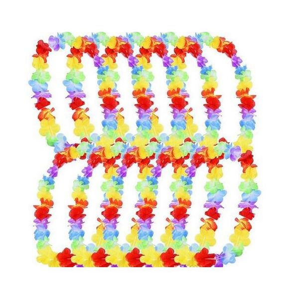 

500pcs/lot hawaiian leis party supplies garland necklace colorful fancy dress party hawaii beach fun