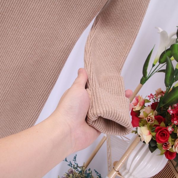 

bygouby turtleneck women sweater dress autumn winter thick dresses knee-length long female warm dress 201008, White;black