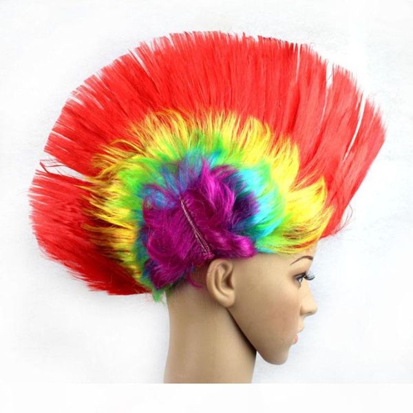 

платье спектакль парик колпачки смешные пушистые шляпа хэллоуин рождественские головы парики танцевальные бар свадьбы партия петухи гребень, Black