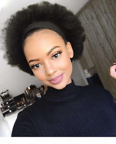 

naturally afro kinky curly ponytail human hair extension puff drawstring clip in hair extension for white women 120g, Black