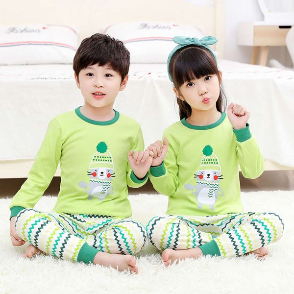 

cotton pants warm underwear set home autumn cloth pajamas children's wear oif8, Blue;red