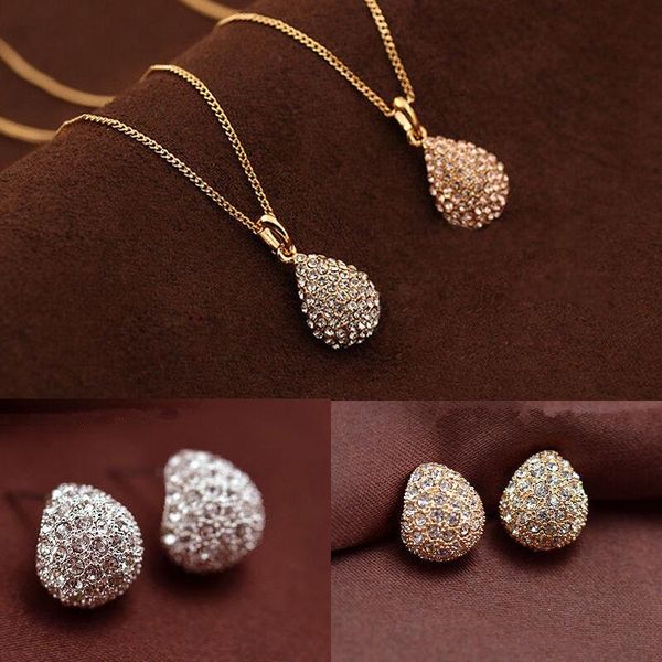 

fashion trendy women lady gold/silver plated crystal chain charm pendant statement necklace jewelry rhinstone party acc gift