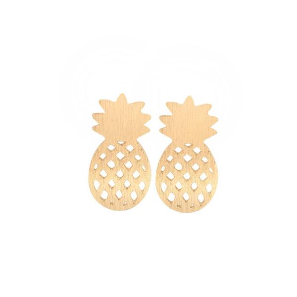 

2020 stainless steel pineapple stud earring for women party quality accessories popular hollow cactus shape fine jewelry gifts, Golden;silver