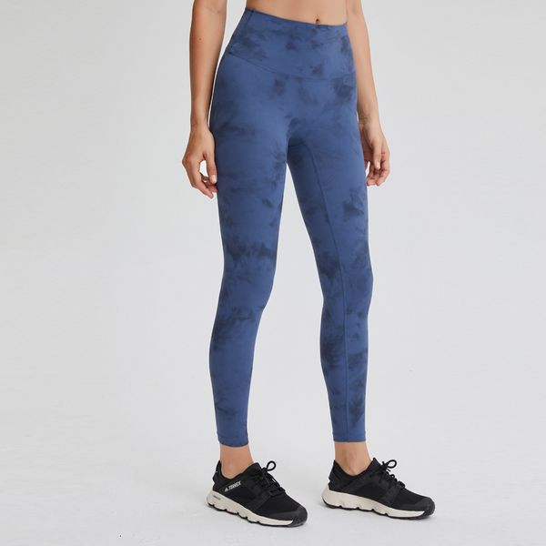 

2021 new 7/8 rhythm tie dye no front seam yoga pants buttery soft leggings sport women lrke, Black