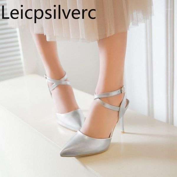 

spring and autumn new style pointed shallow mouth buckle fine heel high heel women's single shoe plus size 30-481, Black