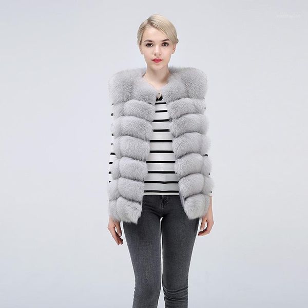

2018 new real fur women vest leather fashion luxury thick warm coat jacket solid color fur vests women coats1, Black