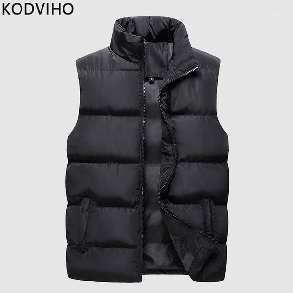 

autumn winter mens parka vest solid casual sleeveless jacket cotton padded waist coat lightweight bodywarmer new brand clothing1, Black;white