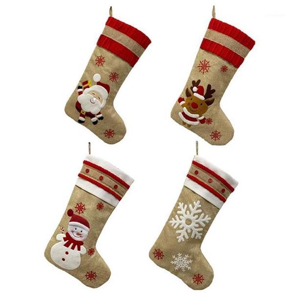 

christmas decorations 1pc stocking socks candy gift bags holder diy xmas tree hanging ornaments year decor1