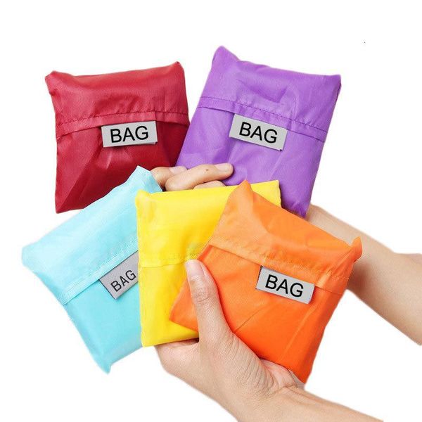 

shopping eco friendly storage bags handbag foldable usable reusable portable grocery nylon large bag pure color dhc861